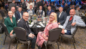Quantum Solutions team are joined by special guests at their table at the CIOB Scotland Awards Lunch 2023