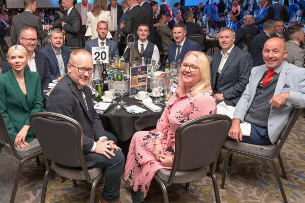 Quantum Solutions team are joined by special guests at their table at the CIOB Scotland Awards Lunch 2023